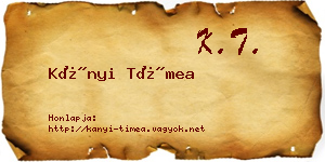 Kányi Tímea névjegykártya